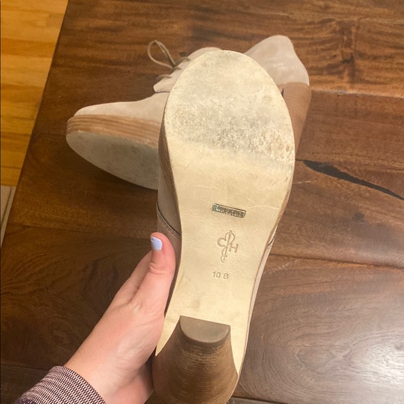 Taupe Suede Women's Ankle Boots - Picture 7 of 12